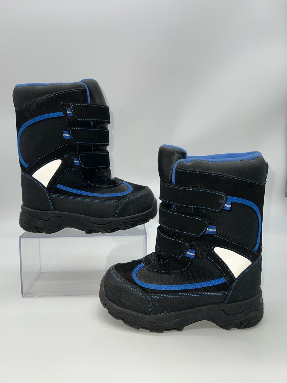 athletech YB Halfpipe Boys/Kids Snow Boots-Black/Royal Blue-Size 2